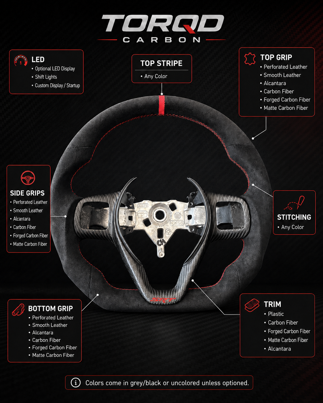 Dodge Viper Gen V Compatible Customizable Steering Wheel