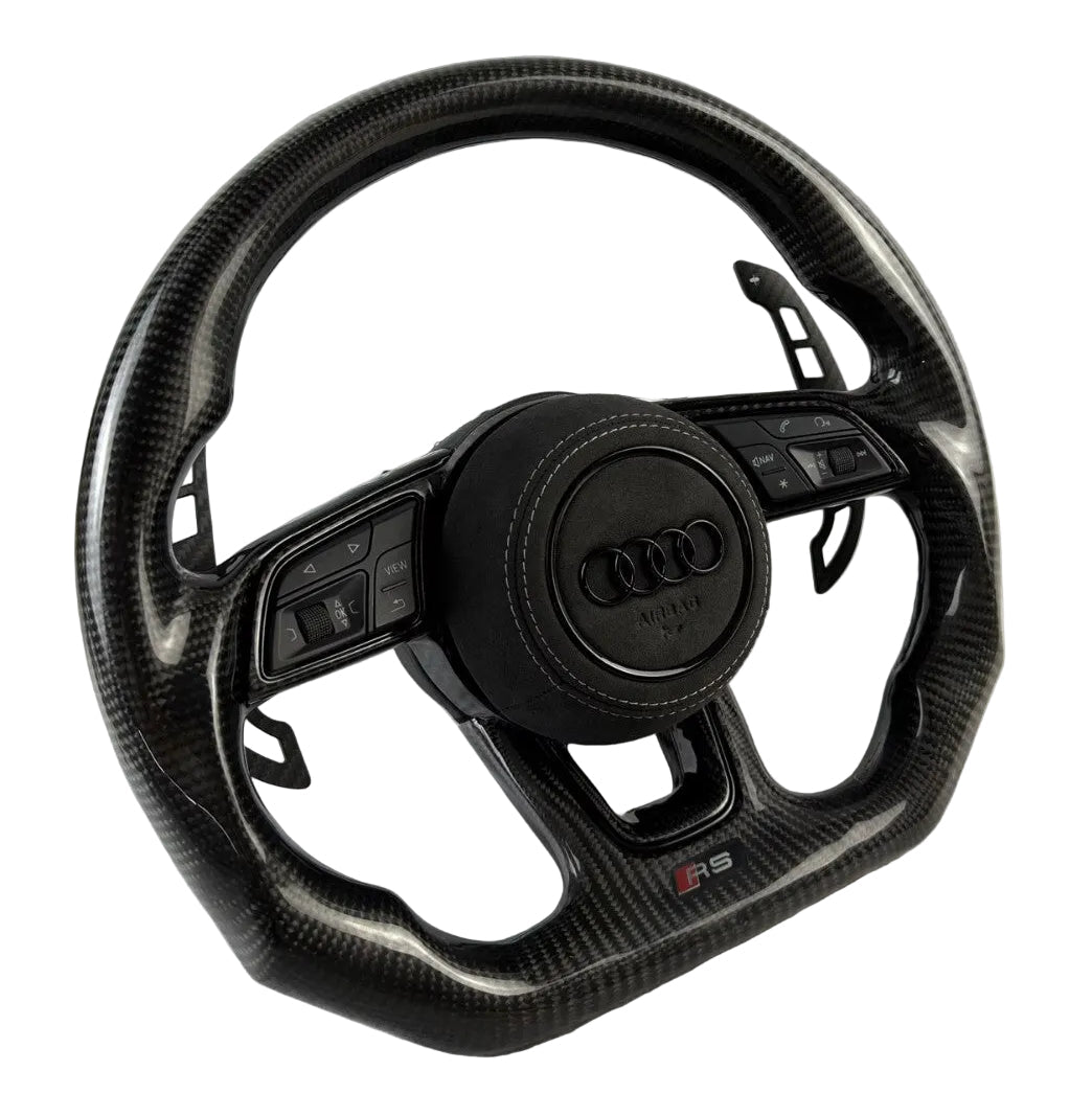 AUDI B9/8V COMPATIBLE FLAT BOTTOM STEERING WHEEL -  CARBON KING PRESET